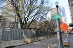 O'Bryant Square is currently fenced off. April 12, 2023.