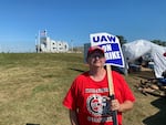 Cooper on the picket line outside the Jeep plant on October 3, 2023. "A year ago, it felt like we were fighting for something, and we were going to advance things," he says.