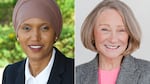Washington County Commissioners Nafisa Fai, left, and Pam Treece are in a race for Washington County chair. Initial returns show Treece leading.