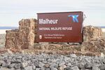 The main sign for the Malheur National Wildlife Refuge