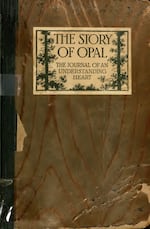 This image shows the book cover of "The Story of Opal: The Journal of an Understanding Heart" published in 1920.