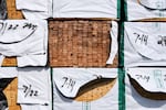 Canadian lumber products are shown at Gutherie Lumber Tuesday, Aug. 25, 2026, in Livonia, Mich.