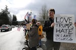 Jonathon Ledvetter grew up in Lake Oswego and attended the anti-Trump counter protest.