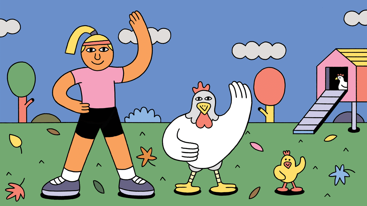 Forget about the gym! Chicken-sizing will keep you fit. Bonus: Fresh eggs