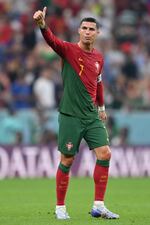 Cristiano Ronaldo of Portugal during the team's victory over Switzerland during the round of 16 match on December 06, 2022.