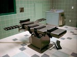 FILE - This March 22, 1995, file photo shows the interior of the execution chamber in the U.S. Penitentiary in Terre Haute, Ind. Executioners who put 13 inmates to death in the last months of the Trump administration likened the process of dying by lethal injection to falling asleep, called gurneys “beds” and final breaths “snores.” But those tranquil accounts are at odds with AP and other media-witness reports of how prisoners’ stomachs rolled, shook and shuddered as the pentobarbital took effect inside the U.S. penitentiary death chamber in Terre Haute, Indiana