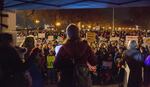 Thousands of people protested in the cold at the north end of Tom McCall Waterfront Park, chanting for the impeachment and removal of President Trump on Tuesday, Dec. 17, 2019, in Portland, Ore.
