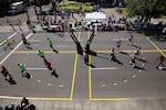 The Rip City 3-on-3 Basketball Tournament features more than 500 players competing on 48 courts in Portland's Rose Quarter.