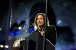 Democratic presidential nominee Vice President Kamala Harris speaks during a campaign rally outside the Philadelphia Museum of Art, Monday, Nov. 4, 2024, in Philadelphia. (AP Photo/Jacquelyn Martin)