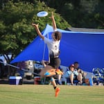 Ella Koury makes a catch at the national championship.