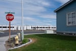 An Amazon data center is seen from Oregon Trail Boulevard, in a neighborhood of Boardman, Ore., in April 2026.