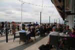 The two riverfront restaurants were open and already bustling with customers.