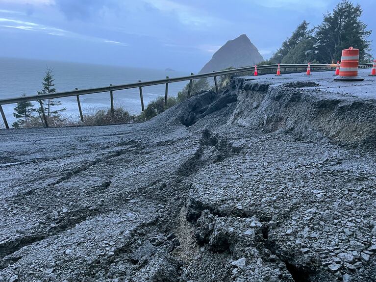 Landslide closes Highway 101 at Port Orford OPB