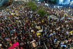 People gather to protest against Prime Minister Benjamin Netanyahu's government and call for the release of hostages held in the Gaza Strip by the Hamas militant group, in Tel Aviv, Israel, Saturday, Nov. 16, 2024.