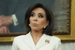 Interim U.S. Attorney General for the District of Columbia Jeanine Pirro listens to President Donald Trump speak during her swearing in ceremony, May 28, 2025, in Washington.