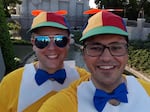 James Demetriades has been to Disney World in Florida more than 30 times. Demetriades (right) went with his boyfriend to Mickey's Not-So-Scary Halloween Party at the park in 2019.