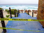 Access to a beach remains closed ahead of Hurricane Beryl's arrival in Cancun, Quintana Roo State, Mexico, on Thursday.