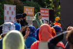 Sacramento Assemblymember Jasmeet Bains speaks at the closing ceremony of the Fearless for Justice March at the California State Capital. Sacramento, California. November 1, 2024. The Jakara Movement’s powerful "Nirbhau & Niyaa Morcha" (Fearless for Justice March), a 24-day, 350-mile on foot march from Bakersfield to Sacramento commemorates 40 years since the 1984 Sikh Genocide.