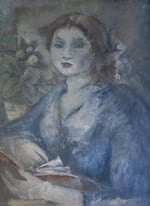 Otto Stein, "Untitled II," oil on canvas, c. 1925. This painting traveled from Germany to the US with the Engelberg family.