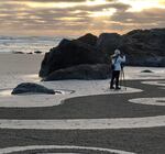 Sand labyrinths in Bandon, Oregon