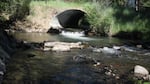 Before: An undersized stream crossing & fish passage barrier, prior to reconstruction, Malheur National Forest.