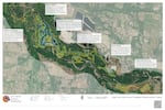A map of the East Fork Lewis River.