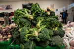 At the No Limits Food Pantry fresh vegetables are distributed to clients.