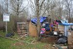 A homeless camp in Beggar's Tick Wildlife Refuge.