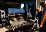 People tour the Audiovisual Studio at the East County Library on May 16, 2026 in Gresham, Ore. The studio was designed for the public to use for projects like recording podcasts or music.