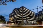 A long exposure photograph of cars passing 445 12th st SW, Washington DC on July 28, 2026.