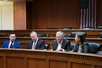 From left, Rep. Travis Couture, R-Allyn; Sen. Chris Gildon, R-Puyallup; Rep. Timm Ormsby, D-Spokane and Sen. June Robinson, D-Everett speak during a legislative session preview at the Capitol Thursday, Jan. 9, 2025, in Olympia, Wash.