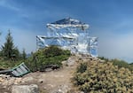 The Gold Butte Lookout was wrapped in fire-resistant material during the Bull Complex Fire.