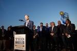 Portland Mayor Ted Wheeler announces his reelection campaign Monday, Oct. 15, 2019, in Portland, Ore. Few mayors in recent history have sought a second term.