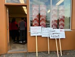 Supporters and members of the Greater Albany Education Association gather to count strike authorization votes in the community room at Albany’s First Christian Church on Tuesday, Oct. 29, 2024.