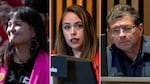 (Left to right) Tiffany Koyama Lane, Angelita Morillo and Steve Novick, incumbent candidates in Portland’s District 3 council race in November 2026.