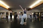 Dancer Danielle Tolmie rehearses for Eugene Ballet's "The Snow Queen" at the Hult Center for the Performing Arts