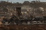 August 12: Burned houses and buildings are pictured in the aftermath of a wildfire, is seen in Lahaina, western Maui, Hawaii.