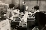 Women work at the Kubla Khan food processing plant in Portland, Ore., in 1965.