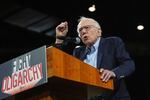 Sen. Bernie Sanders, I-Vt., speaks during a "Fighting Oligarchy" tour event at Arizona State University, Thursday in Tempe, Ariz.