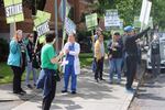 Nurses and their allies on the first day of a strike at Providence Portland Medical Center in June 2023.