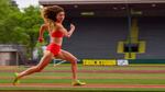 Alexi Pappas as Plumb Marigold in her new film, "TrackTown."