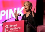 FILE - Cecile Richards, Planned Parenthood's president, addresses an audience during an event in Hooksett, N.H. Jan. 10, 2016, during which Planned Parenthood endorsed Democratic presidential candidate Hillary Clinton in the presidential race.