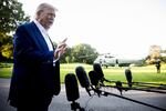 President Trump speaks during a media conference at the NATO summit in The Hague, Netherlands on June 25. 