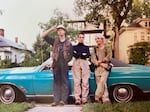Information Society’s founding band members Paul Robb, left, Kurt Larson, center, and James Cassidy, right, pose in front of a car in Minneapolis, Minnesota in 1986. They were high school friends. Speaking of the early years of the band, Cassidy says it was “the weirder the better. We’d wrap ourselves in plastic bags, sang through vacuum hoses. We pushed the audience pretty far.” 