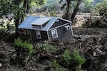 A damaged house near the Guadalupe River in Hunt, Texas, after deadly flash floods hit the area in July 2025. 