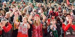 The Portland Thorns celebrate their 2017 NWSL championship with fans at Providence Park Sunday, Oct. 15, 2017.