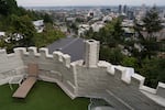 The rooftop area of Piggott’s Castle in Portland, Ore., on Aug. 21, 2026.