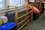 Railings stand in place around a Gervais Elementary School radiator to minimize fire and safety risks.