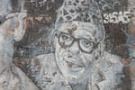 An illustration of former Democratic Republic of Congo (former Zaire) President Mobutu Sese Seko, at the Academy of Fine Arts in the Gombe commune in Kinshasa