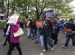 May Day marchers near the Capitol in Salem, Oregon, May 1, 2017.